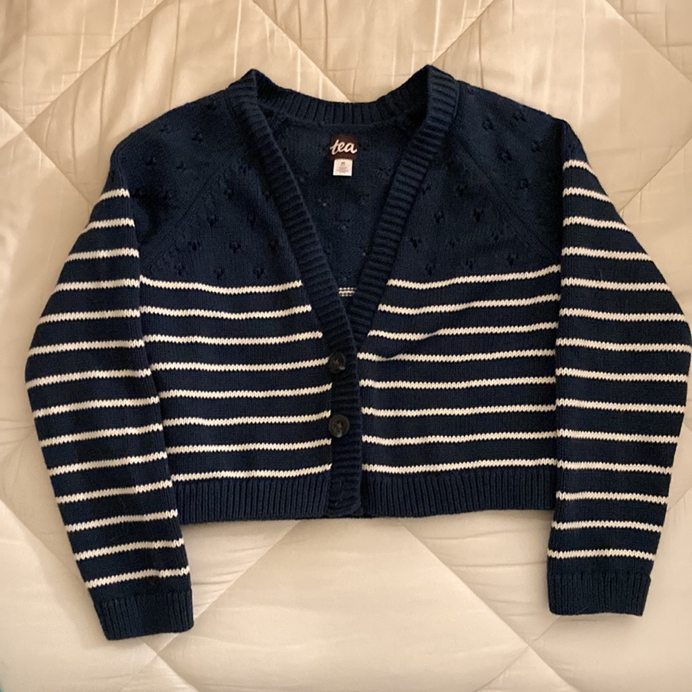 Tea Collection Navy Striped Cardigan